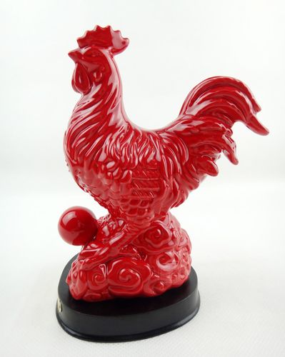 中国红礼品陶瓷工艺品十二生肖鸡吉祥物属鸡家居装饰商务礼品摆件图片